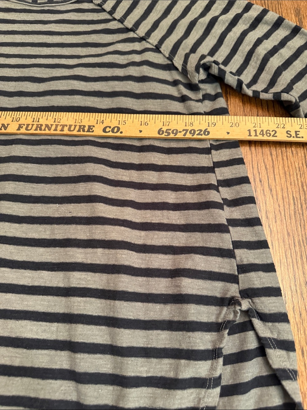 Linen Cotton Striped Pocket Swing Tunic Top M Cut Loose Made in USA - Picture 10 of 11